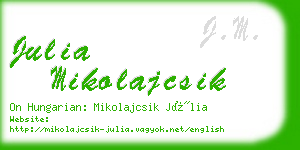 julia mikolajcsik business card